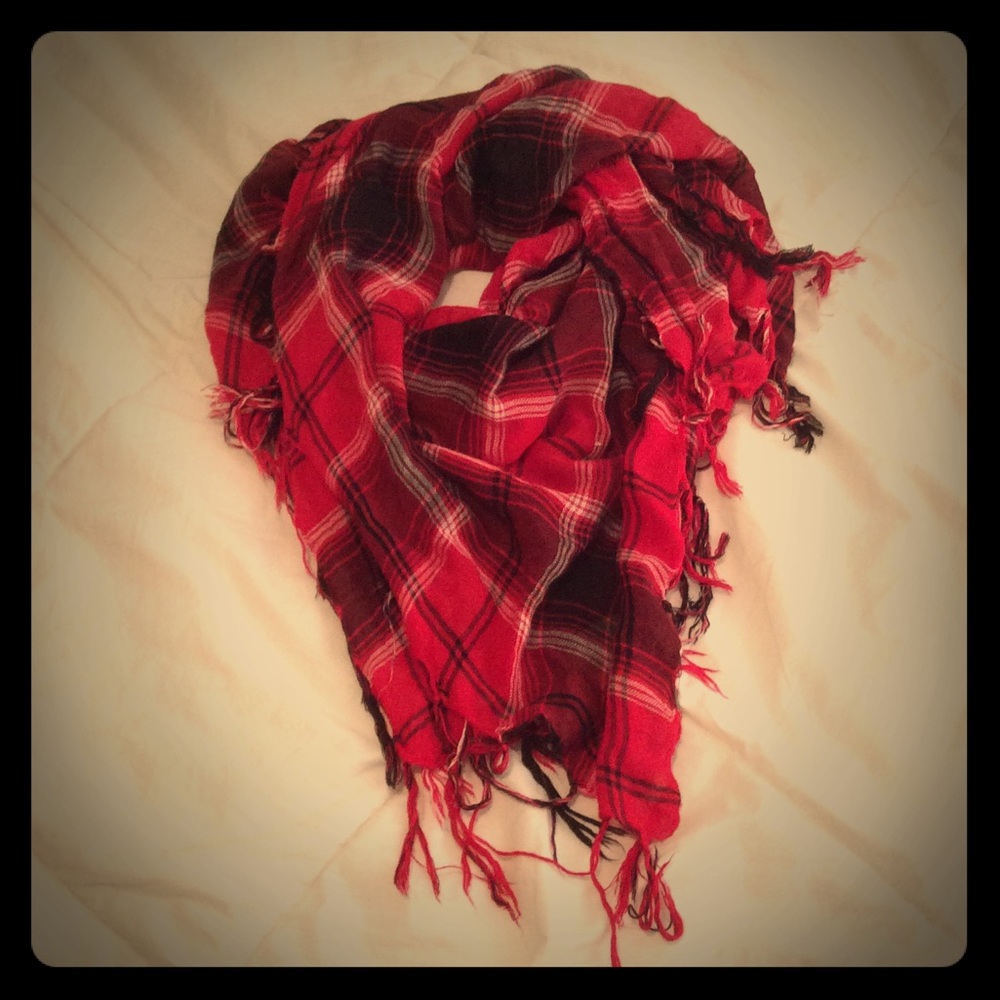 Plaid blanket scarf
